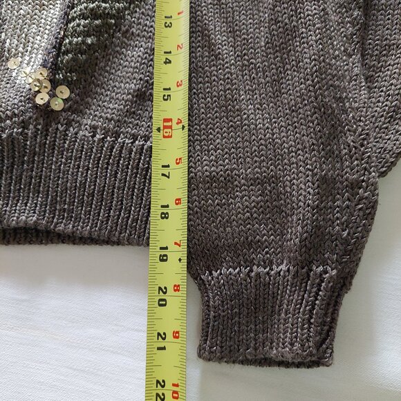 VINTAGE Franco Valeri Sequined Beaded Sweater, Size L - Picture 10 of 10